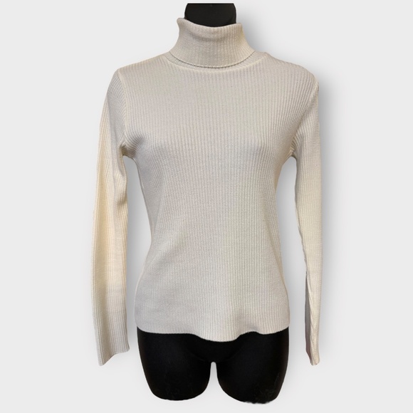 Vintage 1970s Barclay Knits Cream Knit Pullover Long Sleeve Sweater - Picture 1 of 4